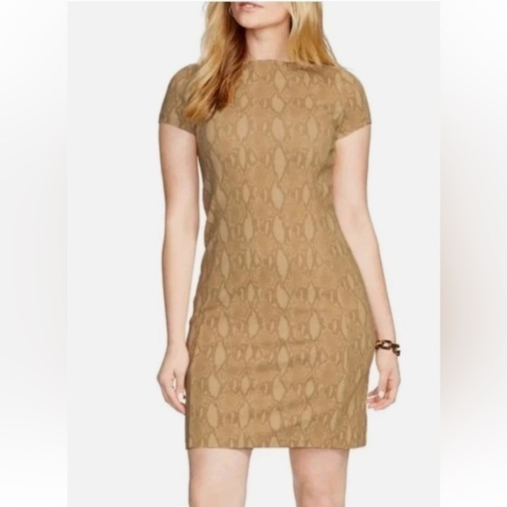 Ralph Lauren snakeskin print sheath dress NWT size L